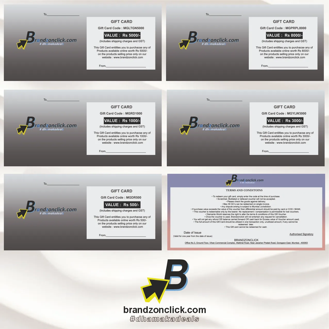 BRANDZON CLICK GIFT VOUCHERS 5000
